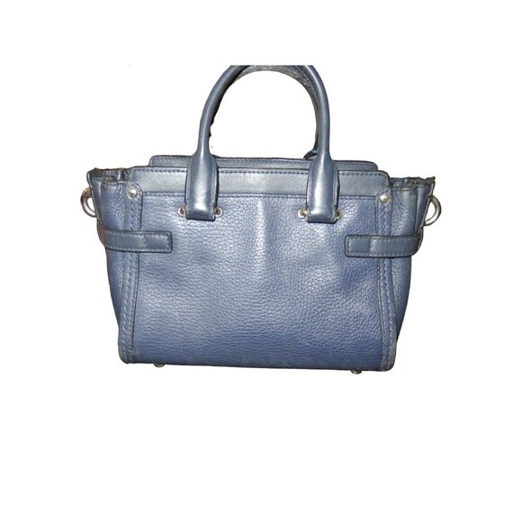Coach Swagger 20 Navy Pebble Leather Satchel Crossbody Handbag Satchel 6.5 X 8 - Picture 2 of 14